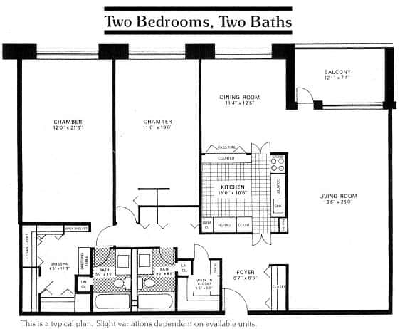 Scarborough Manor 2 Bedroom, 2 Bath Units