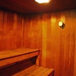 Saunas off the men's and women's restrooms